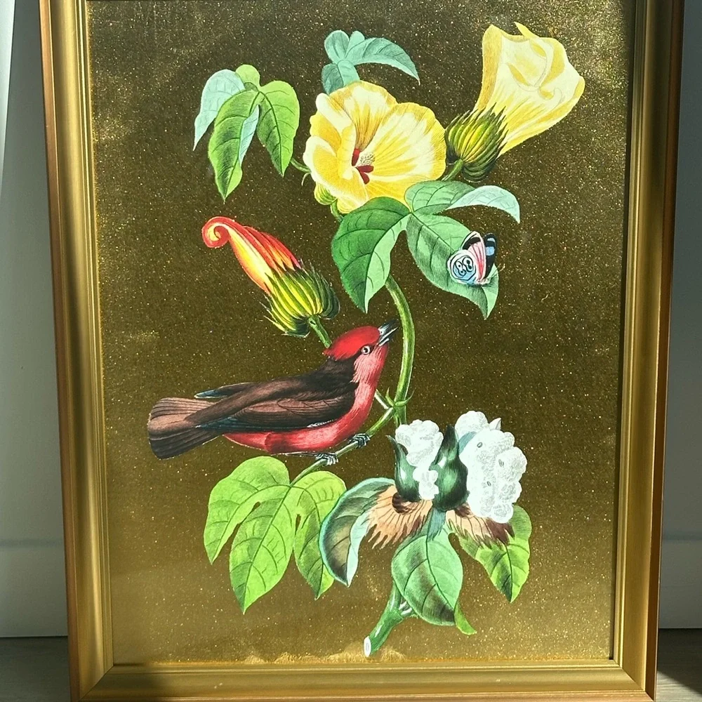 Framed Botanical Paradise Birds Exotic Wall Art - Picture 3 of 9